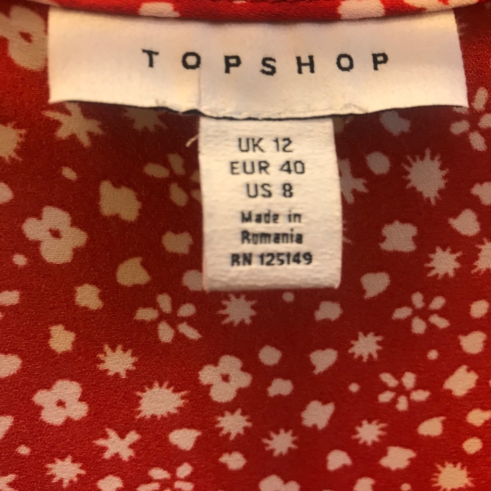 Topshop -Holiday Red Blouse From